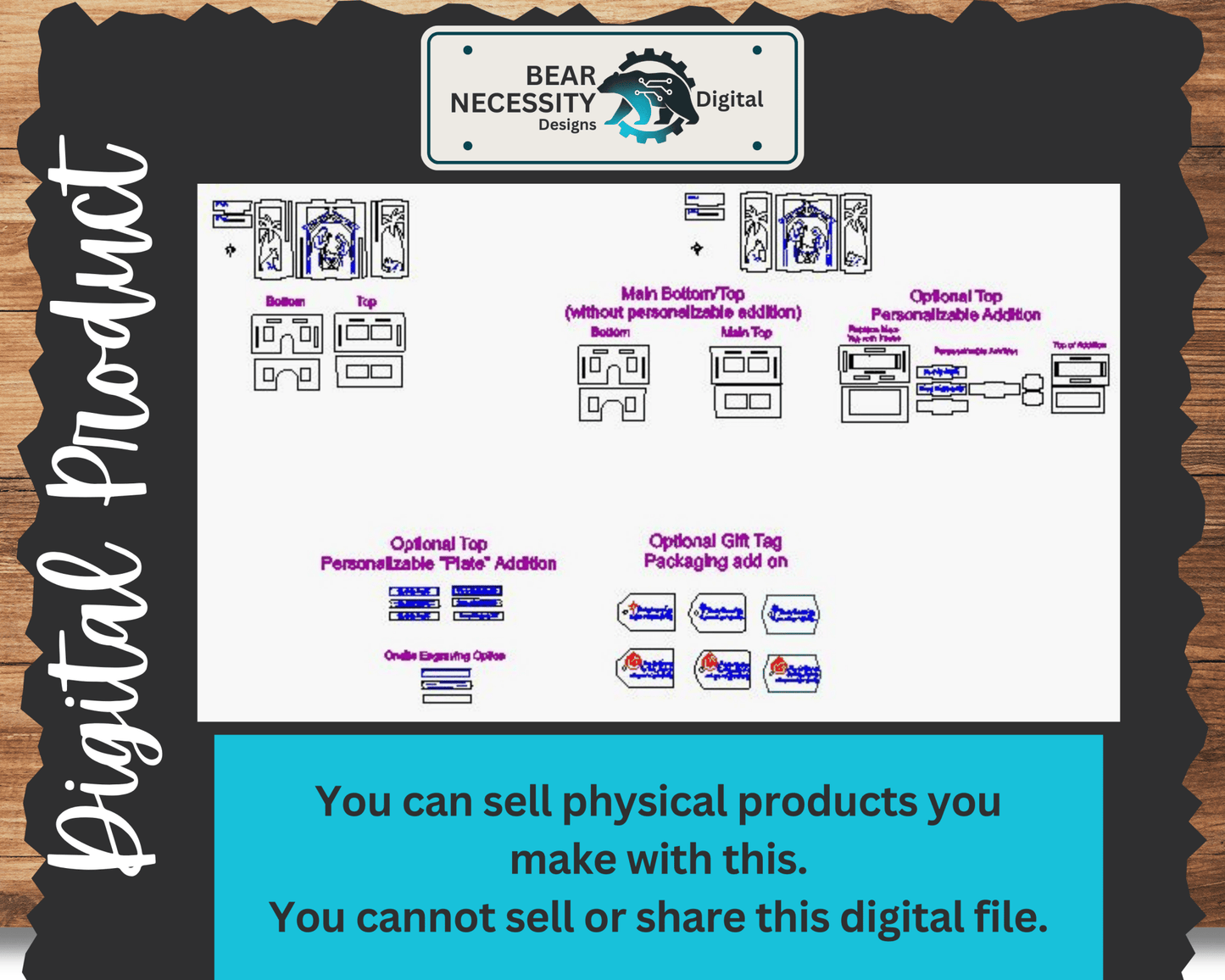 Nativity Lantern Nightlight SVG Bundle | Holy Family Christmas Digital Cut Files