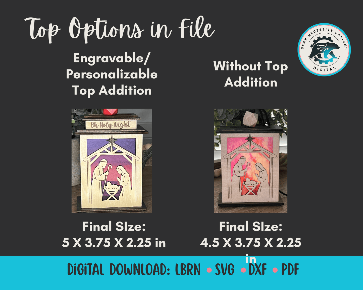 Family Tree Lantern & Ornament SVG – Personalized Christmas Laser Cut File (Digital Download)