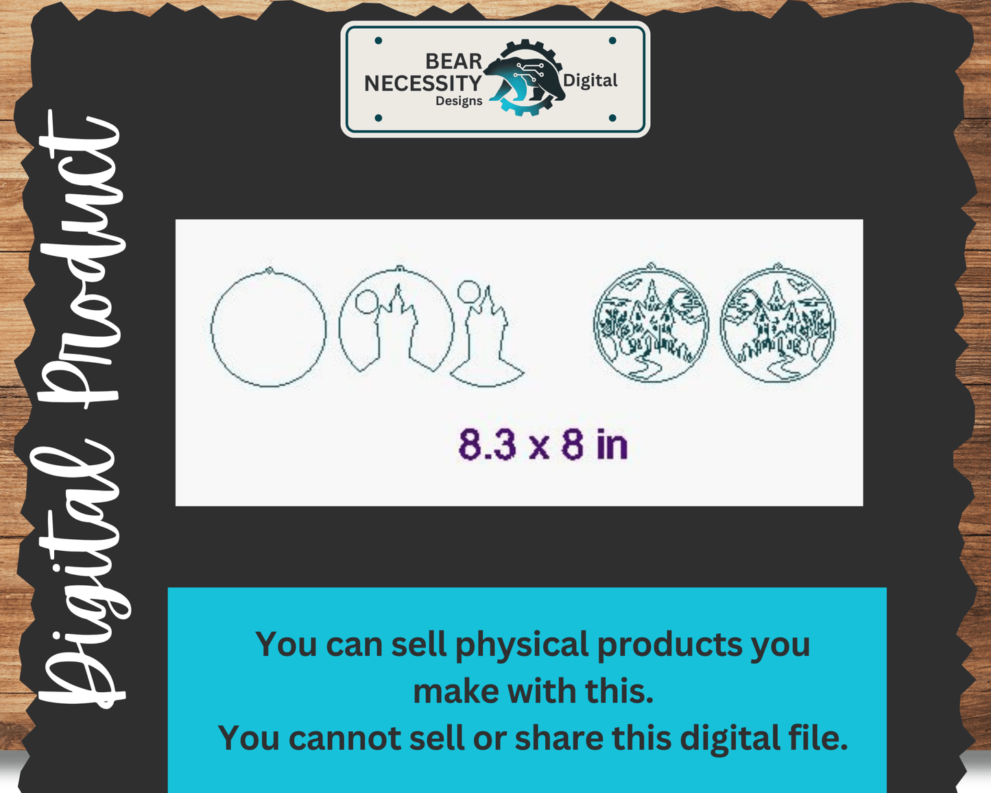 Haunted House Suncatcher SVG – 8" Layered Halloween Laser Cut File (Digital Download)