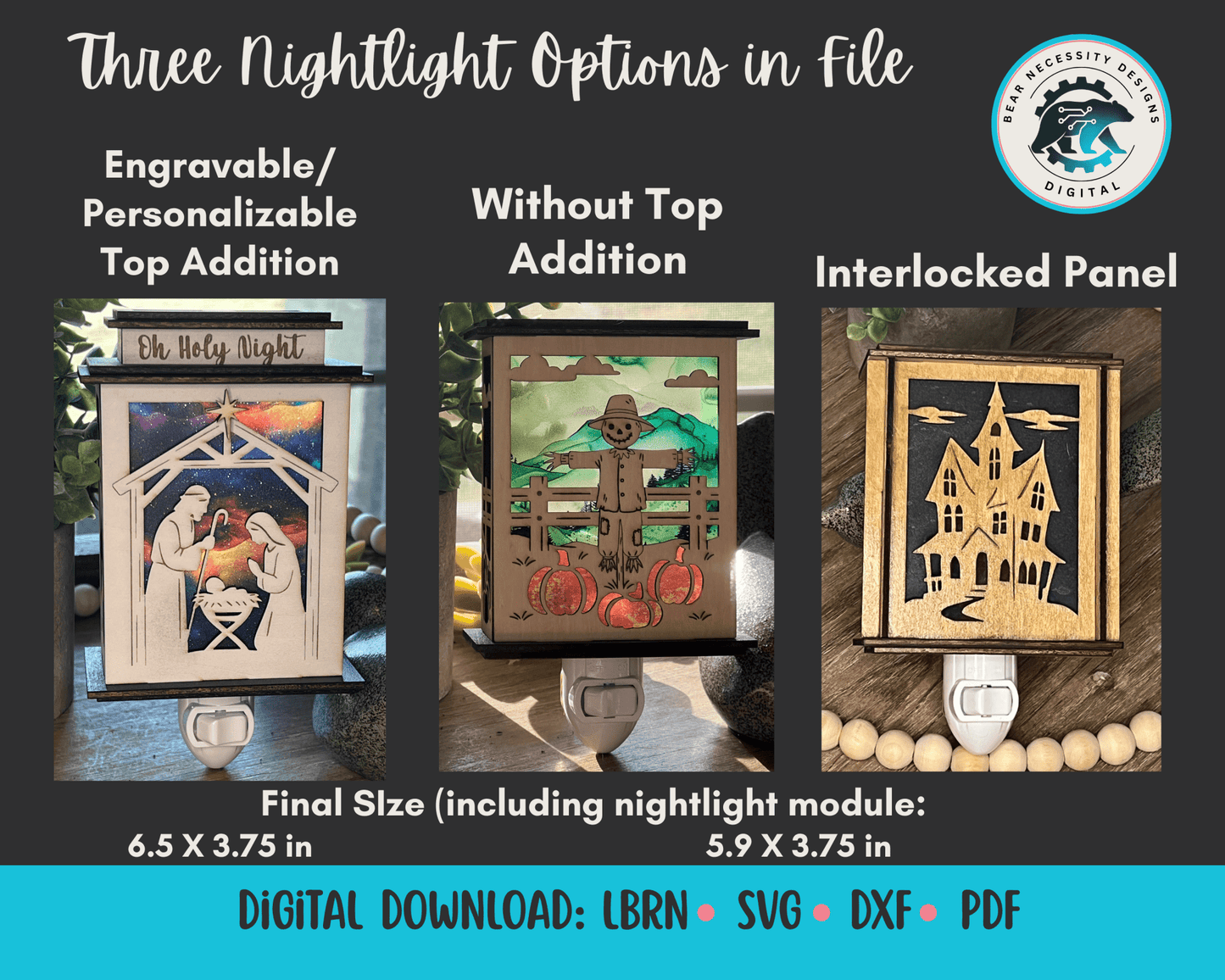 Scarecrow Pumpkin Patch Lantern Nightlight SVG Bundle | Personalized Fall Laser Cut Files