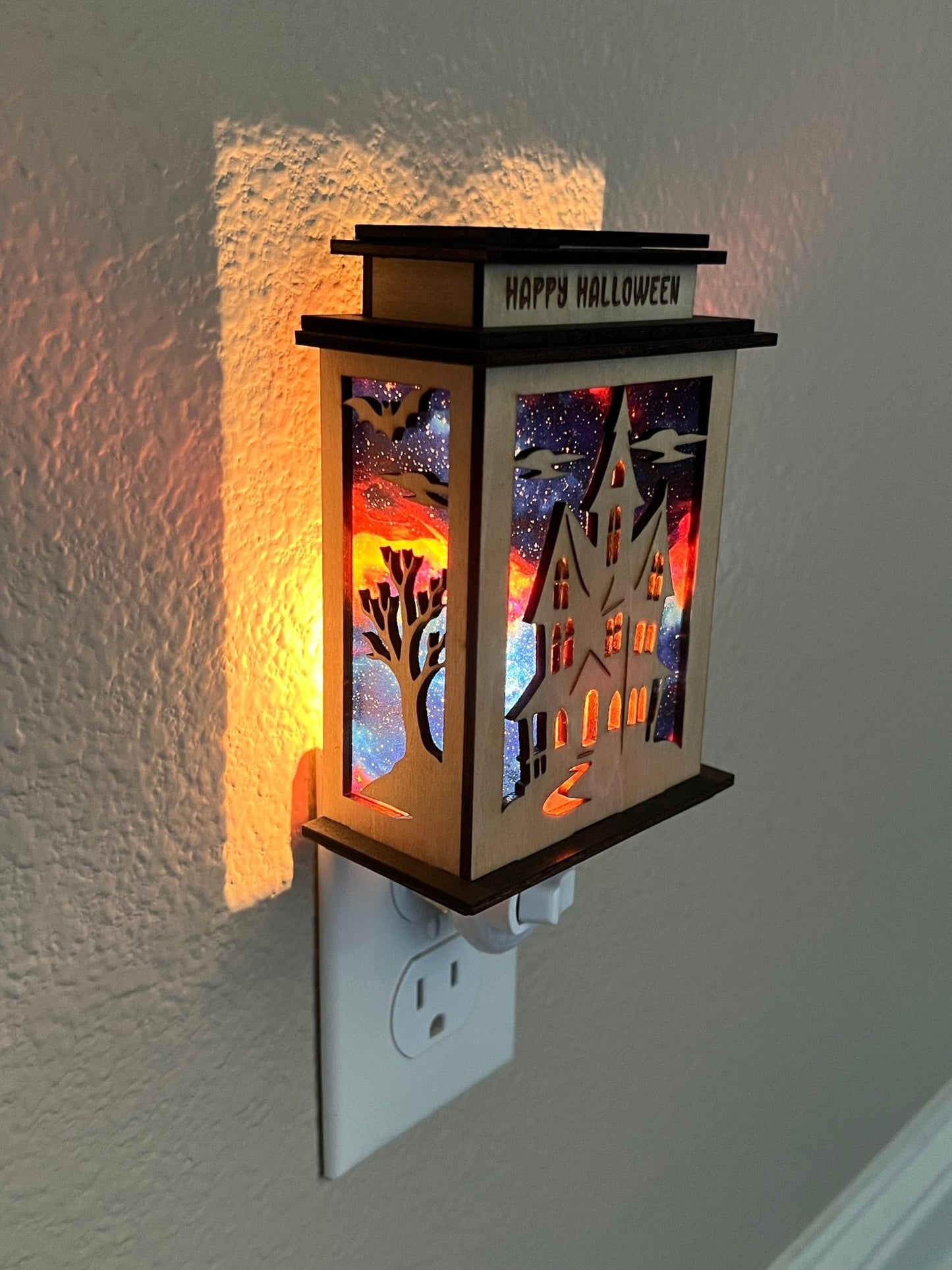 Haunted Halloween Lantern Nightlight SVG Bundle | Spooky House Laser Cut Files