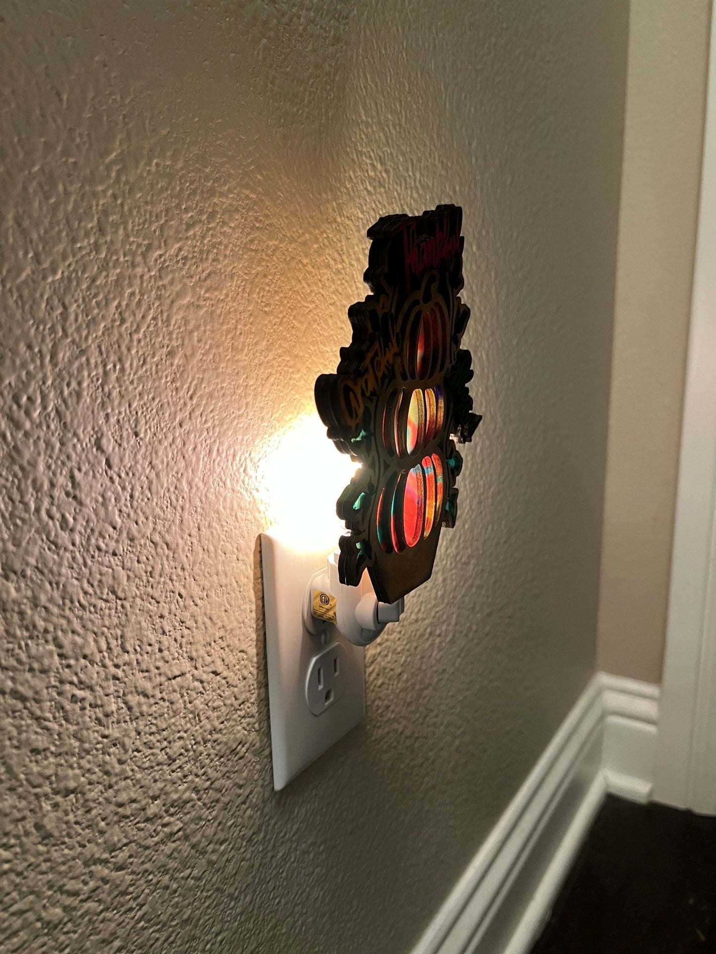 Thankful Grateful & Blessed Pumpkin Nightlight | Rustic Fall Decor