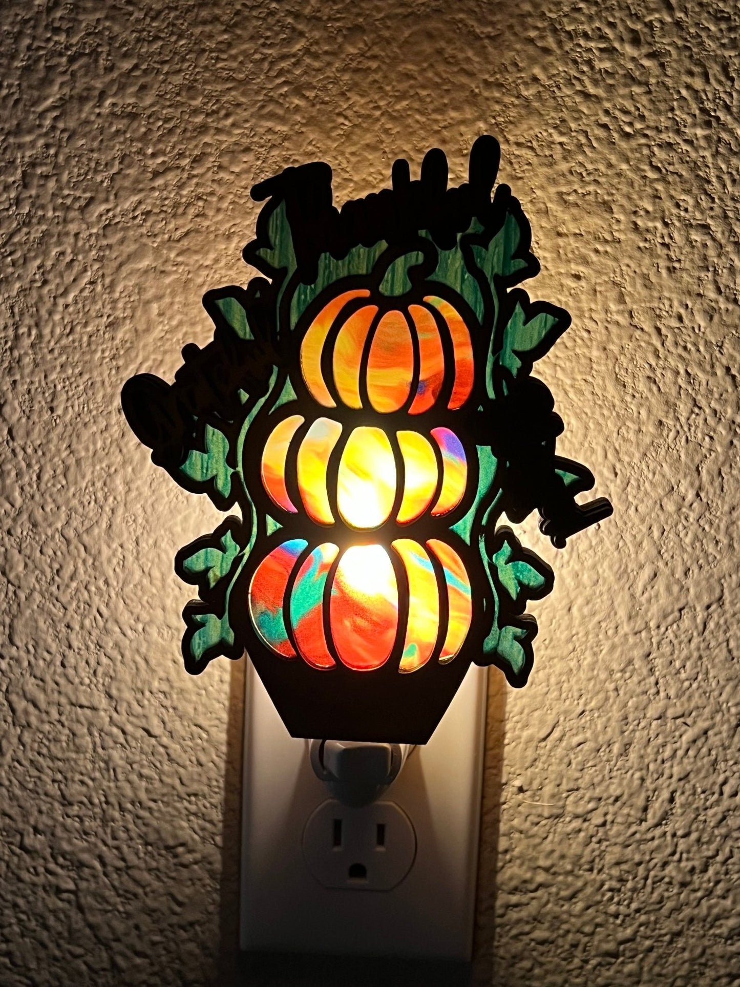 Thankful Grateful & Blessed Pumpkin Nightlight | Rustic Fall Decor