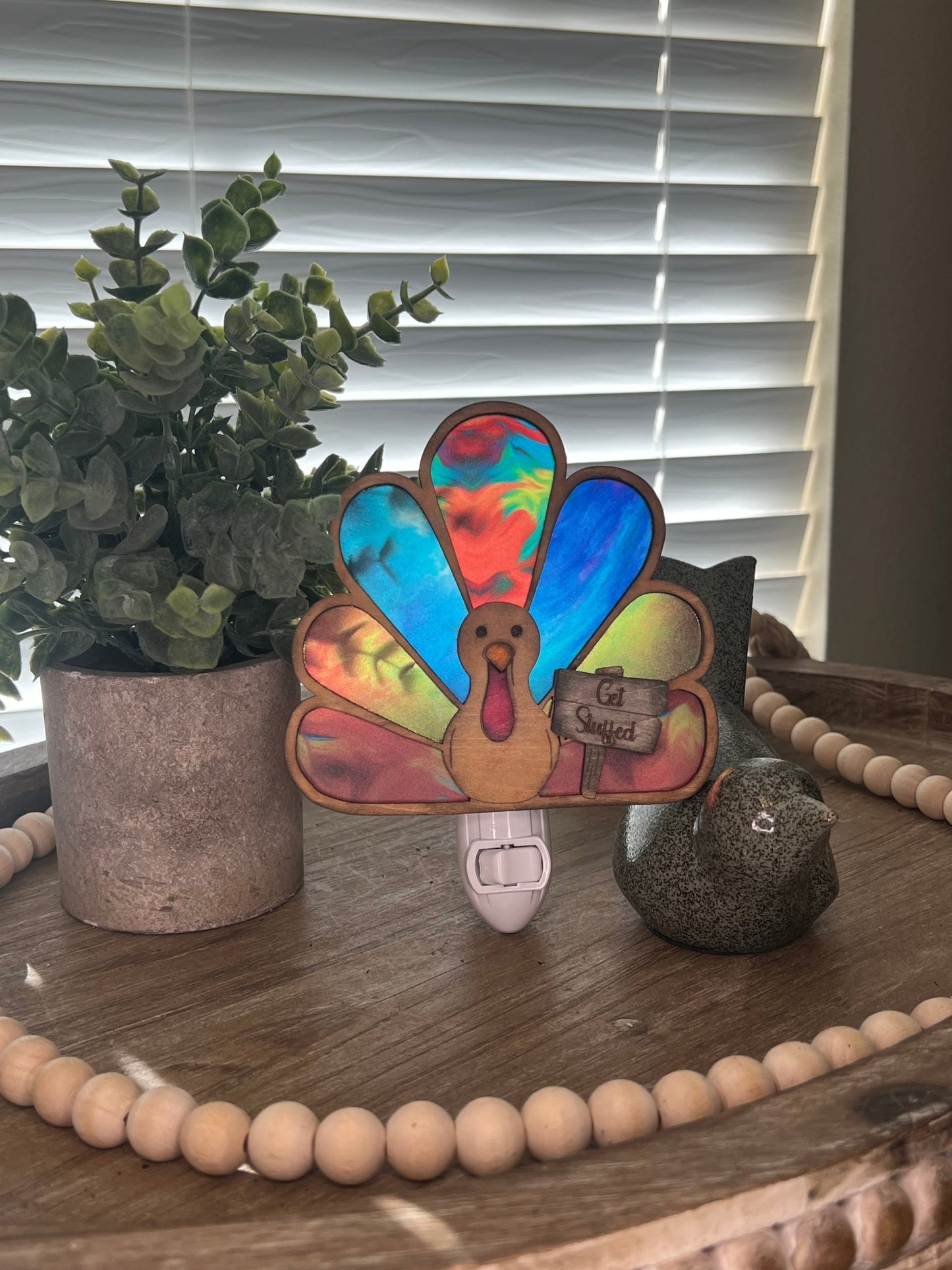 Turkey Thanksgiving Nightlight - Rustic & Handmade Fall Decor