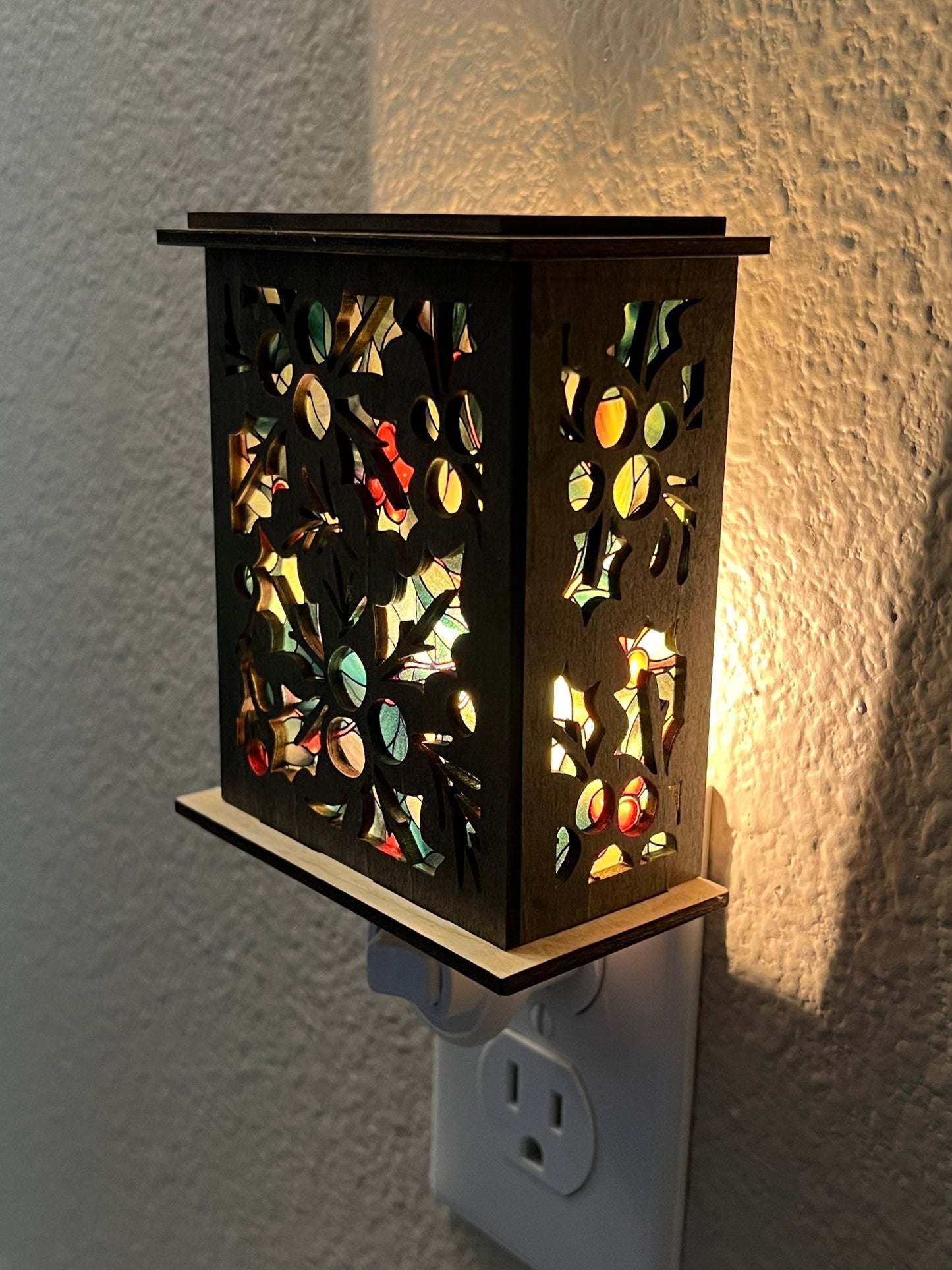 Holly Lantern Nightlight SVG Bundle | Christmas Laser Cut Files