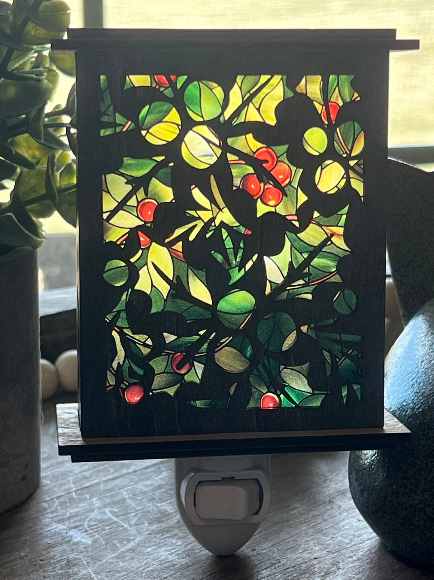 Holly Lantern Nightlight SVG Bundle | Christmas Laser Cut Files