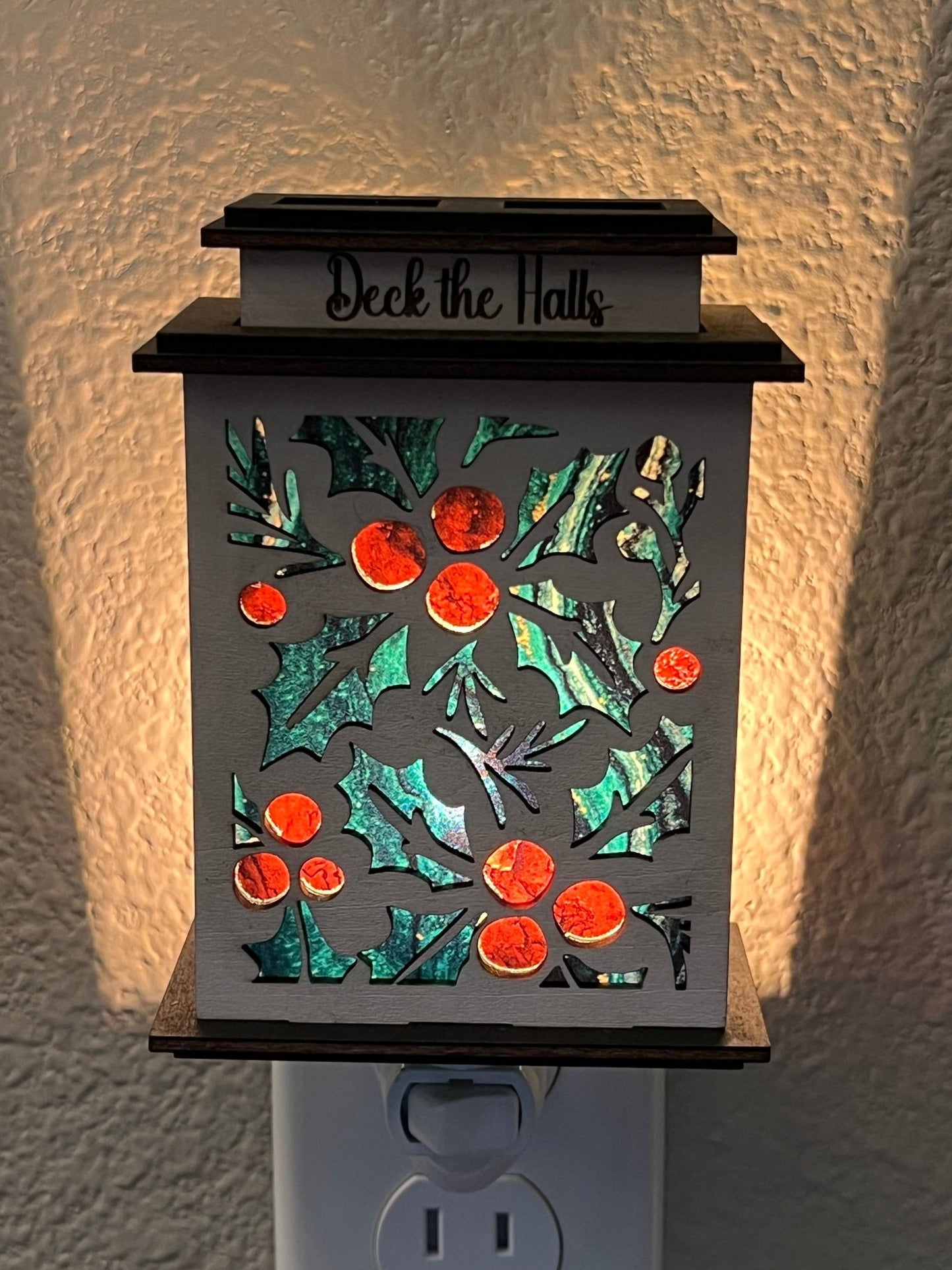 Holly Lantern Nightlight SVG Bundle | Christmas Laser Cut Files