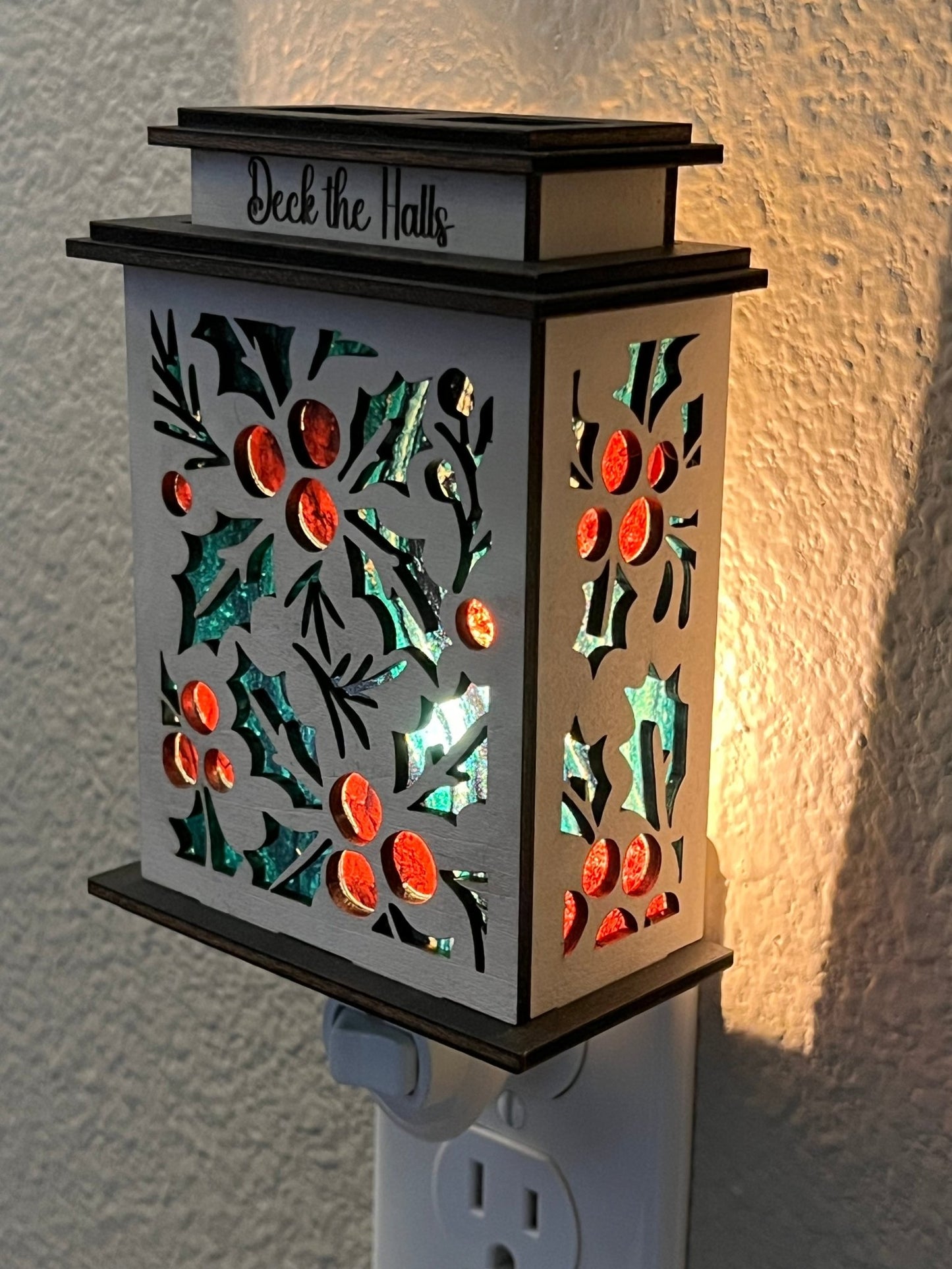 Holly Lantern Nightlight SVG Bundle | Christmas Laser Cut Files