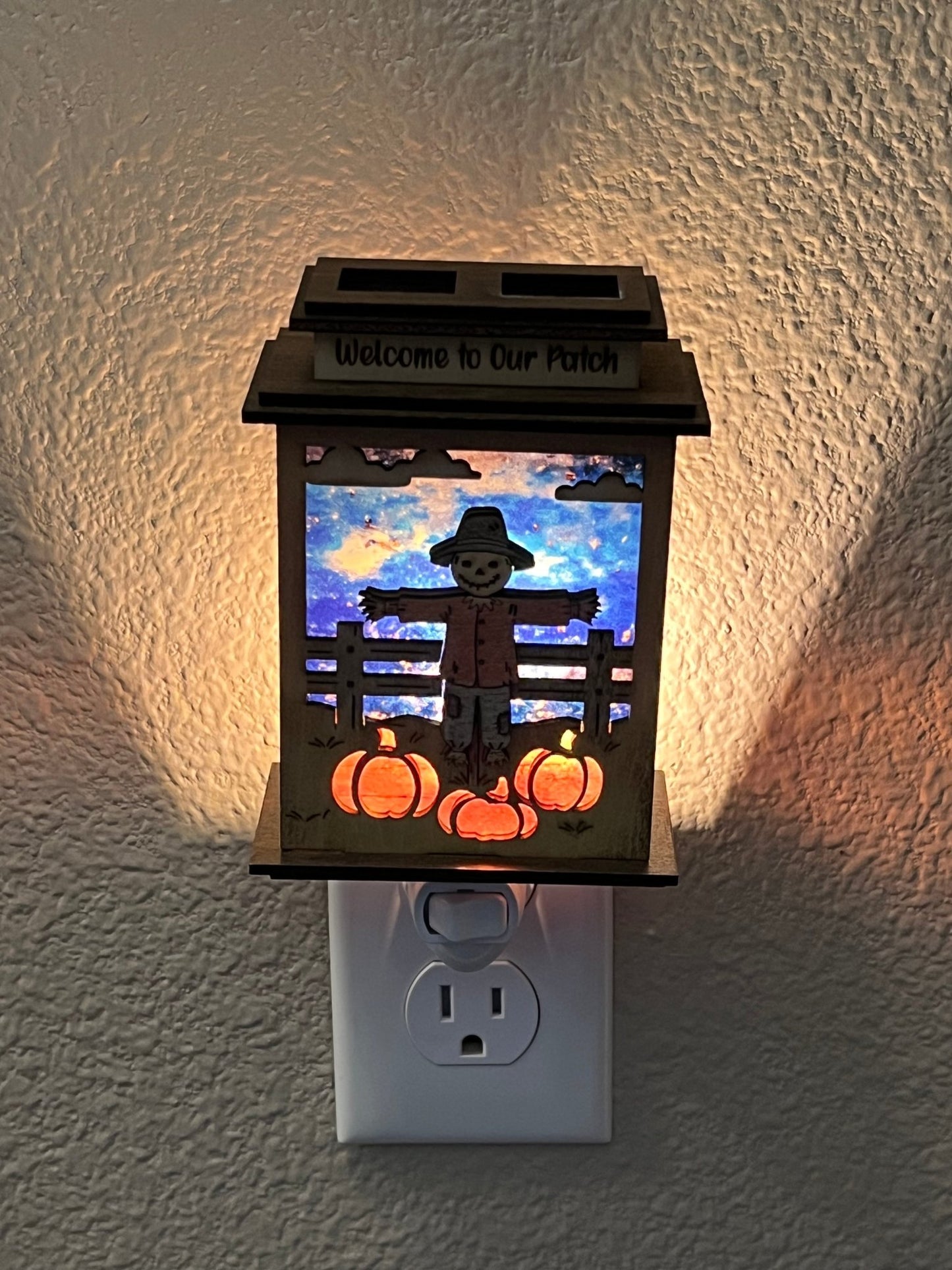 Scarecrow Pumpkin Patch Lantern Nightlight SVG Bundle | Personalized Fall Laser Cut Files