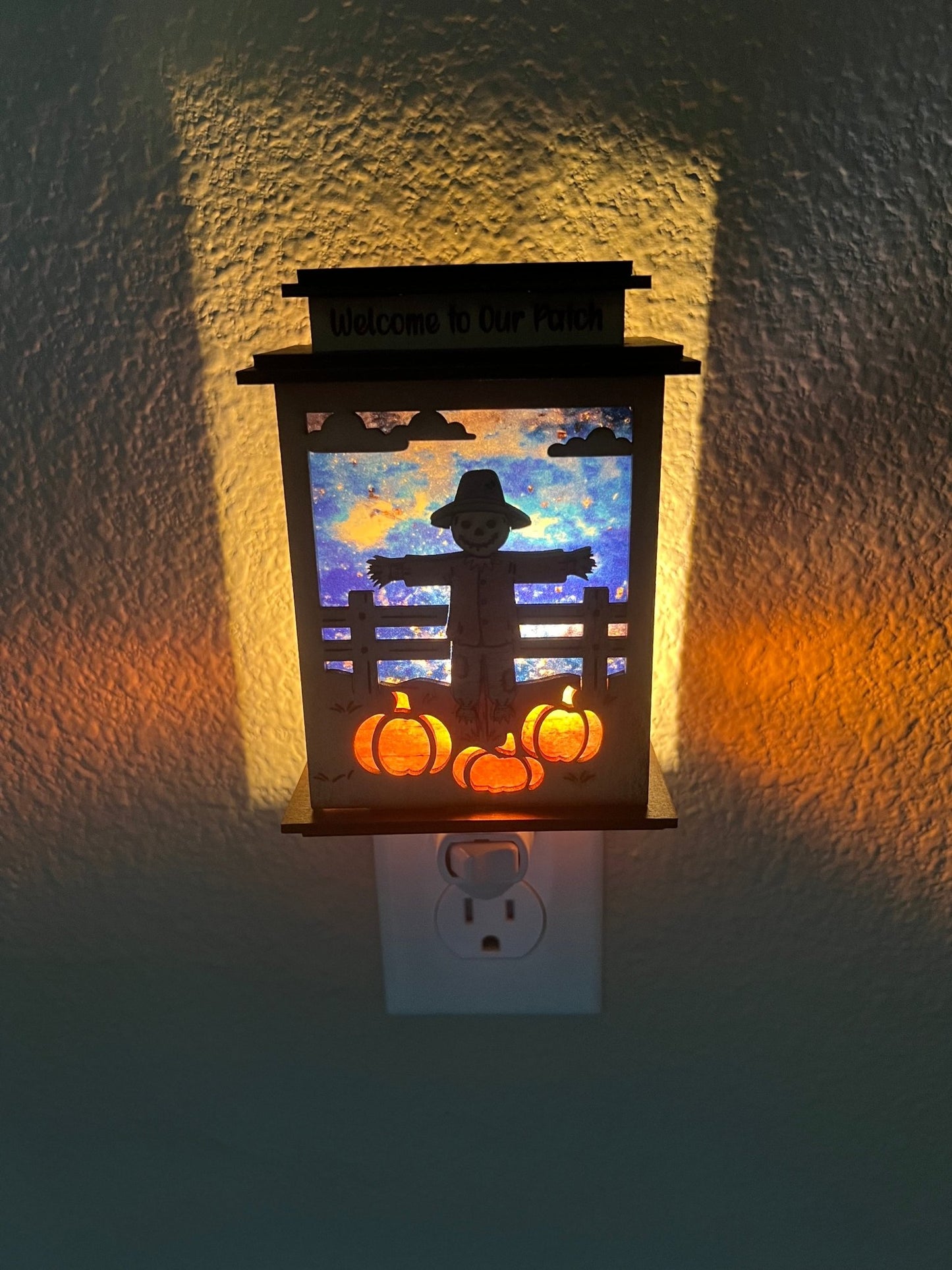 Scarecrow Pumpkin Patch Lantern Nightlight SVG Bundle | Personalized Fall Laser Cut Files