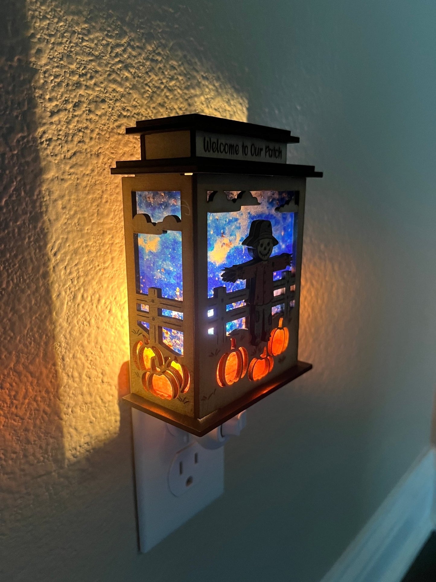 Scarecrow Pumpkin Patch Lantern Nightlight SVG Bundle | Personalized Fall Laser Cut Files